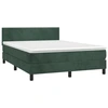 Image de vidaXL Lit boxspring avec matelas vert foncé 140x200 cm velours
