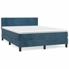 Image de vidaXL Lit boxspring avec matelas bleu foncé 140x200 cm velours