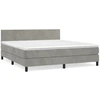 Image de vidaXL Lit boxspring avec matelas gris clair 160x200 cm velours