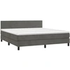 Image de vidaXL Lit boxspring avec matelas gris foncé 160x200 cm velours