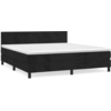 Image de vidaXL Lit boxspring avec matelas noir 160x200 cm velours