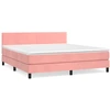 Image de vidaXL Lit boxspring avec matelas rose 160x200 cm velours
