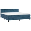 Image de vidaXL Lit boxspring avec matelas bleu foncé 180x200 cm velours