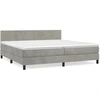 Image de vidaXL Lit boxspring avec matelas gris clair 200x200 cm velours