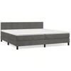 Image de vidaXL Lit boxspring avec matelas gris foncé 200x200 cm velours