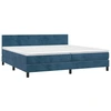Image de vidaXL Lit boxspring avec matelas bleu foncé 200x200 cm velours