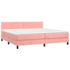 Image de vidaXL Lit boxspring avec matelas rose 200x200 cm velours