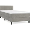Image de vidaXL Lit boxspring avec matelas gris clair 90x190 cm velours
