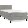 Image de vidaXL Lit boxspring avec matelas gris clair 90x200 cm velours