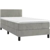 Image de vidaXL Lit boxspring avec matelas gris clair 100x200 cm velours
