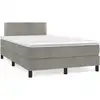 Image de vidaXL Lit boxspring avec matelas gris clair 120x200 cm velours