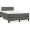 Image de vidaXL Lit boxspring avec matelas gris foncé 120x200 cm velours