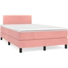 Image de vidaXL Lit boxspring avec matelas rose 120x200 cm velours