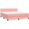Image de vidaXL Lit boxspring avec matelas rose 160x200 cm velours