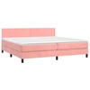 Image de vidaXL Lit boxspring avec matelas rose 200x200 cm velours