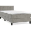 Image de vidaXL Lit boxspring avec matelas gris clair 80x200 cm velours