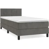 Image de vidaXL Lit boxspring avec matelas gris foncé 80x200 cm velours