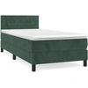 Image de vidaXL Lit boxspring avec matelas vert foncé 90x190 cm velours