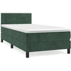 Image de vidaXL Lit boxspring avec matelas vert foncé 90x200 cm velours
