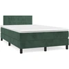 Image de vidaXL Lit boxspring avec matelas vert foncé 120x200 cm velours