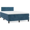 Image de vidaXL Lit boxspring avec matelas bleu foncé 120x200 cm velours