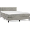 Image de vidaXL Lit boxspring avec matelas gris clair 140x190 cm velours
