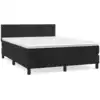 Image de vidaXL Lit boxspring avec matelas noir 140x190 cm velours