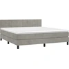 Image de vidaXL Lit boxspring avec matelas gris clair 160x200 cm velours