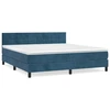 Image de vidaXL Lit boxspring avec matelas bleu foncé 160x200 cm velours