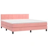 Image de vidaXL Lit boxspring avec matelas rose 160x200 cm velours