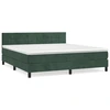 Image de vidaXL Lit boxspring avec matelas vert foncé 180x200 cm velours