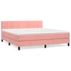 Image de vidaXL Lit boxspring avec matelas rose 180x200 cm velours