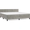 Image de vidaXL Lit boxspring avec matelas gris clair 200x200 cm velours