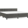 Image de vidaXL Lit boxspring avec matelas gris foncé 200x200 cm velours