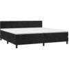 Image de vidaXL Lit boxspring avec matelas noir 200x200 cm velours