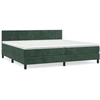 Image de vidaXL Lit boxspring avec matelas vert foncé 200x200 cm velours