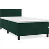Image de vidaXL Lit boxspring avec matelas vert foncé 80x200 cm velours
