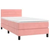 Image de vidaXL Lit boxspring avec matelas rose 80x200 cm velours