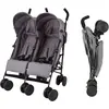 Image de X Adventure poussette jumelle / poussette duo / poussette double / poussette jumelle - châssis léger en aluminium - deux dossiers réglables - Gris