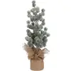 Image de House of Seasons Sapin de Noël artificiel dans un sac en jute - H45 x Ø23 cm - Vert Frosted