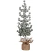 Image de House of Seasons Sapin de Noël artificiel dans un sac en jute - H55 x Ø25 cm - Vert Frosted