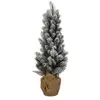 Image de House of Seasons Sapin de Noël artificiel dans un sac en jute - H60 x Ø30 cm - Vert Frosted