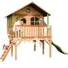 Image de Axi Sophie Maison Enfant Avec Toboggan Vert Clair | Aire De Jeux Pour L'Extérieur En Marron & Vert | Maisonnette / Cabane De Jeu En Bois
