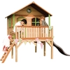 Image de Axi Sophie Maison Enfant Avec Toboggan Gris | Aire De Jeux Pour L'Extérieur En Marron & Vert | Maisonnette / Cabane De Jeu En Bois