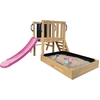 Image de Axi Leah Aire De Jeux Mini En Bois Avec Toboggan Violet / Extérieur, Bac À Sable, Cuisine De Jeu Et Tableau Noir