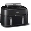 Image de Philips 5000 series NA551/00 friteuse Double 9 L Autonome 2750 W Friteuse d'air chaud Noir, Argent - Neuf