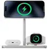 Image de Support de Charge Sans Fil Qi2 3-en-1 15W Compact et Stable Blanc - Neuf