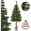 Image de Arbre de Noël artificiel - 180 cm - avec tronc en bois et pommes de pin