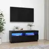Image de The Living Store Armoire TV avec lampes LED Noir 100x35x40 cm