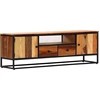 Image de The Living Store Armoire TV 120x30x40 cm Vieux bois massif et acier
